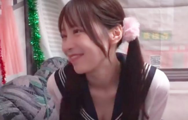 『逆ナン‥中出し＼ファン感』ふふっオッパイ魅せちゃう。女子校生コスが素人チ●コをツルツルお膣で昇天させちまう企画wwwwwwwww