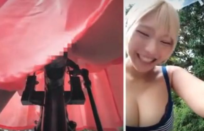 『失禁？屋外アクメチャリ企画』きゅぁお小便…パツキン娘が否応なしにお股を掻き回すオモチャで聖水巻き散らす。企画wwwwwwwww